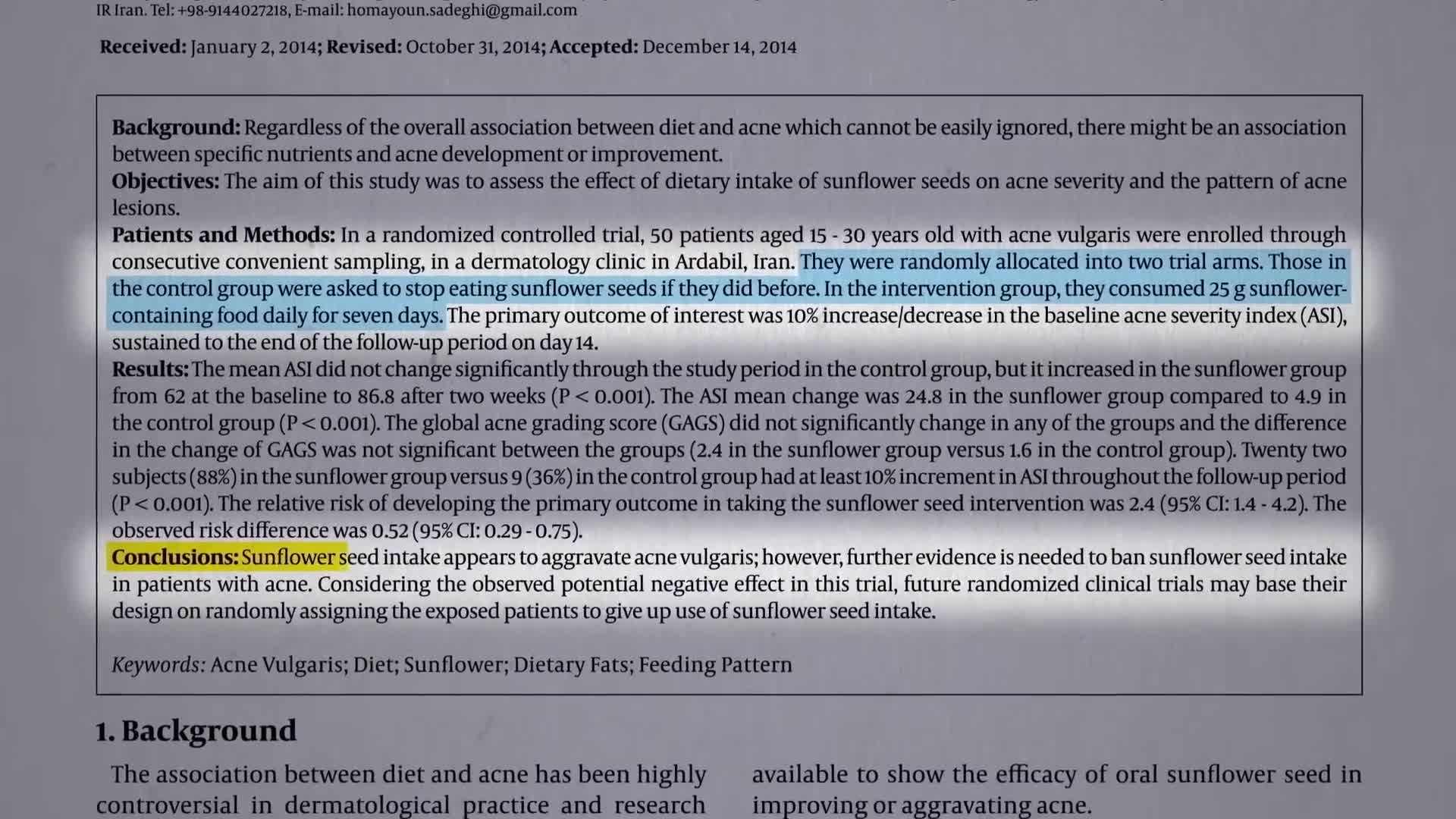 Cadmium in sunflower seeds