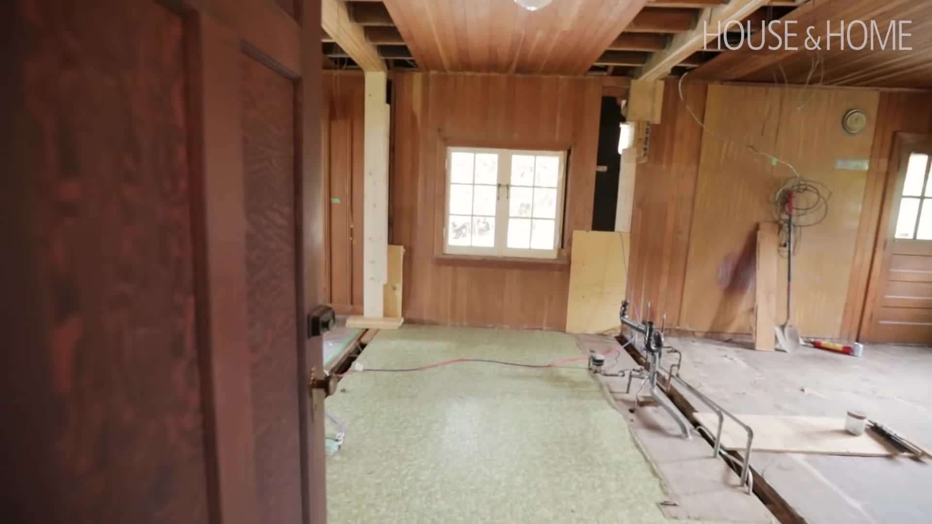 Construction team working on framing the layout for new rooms