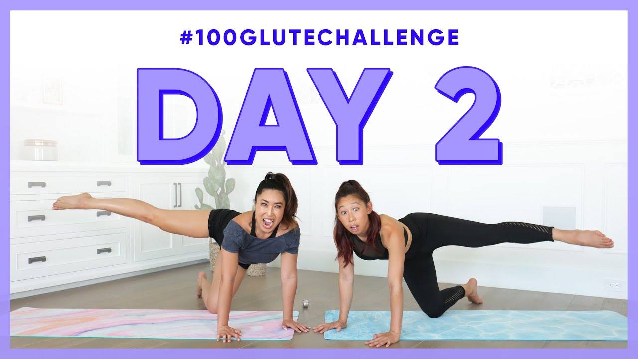 Day 2: Fire Hydrant Kicks! | 100 Glute Challenge with My Sister