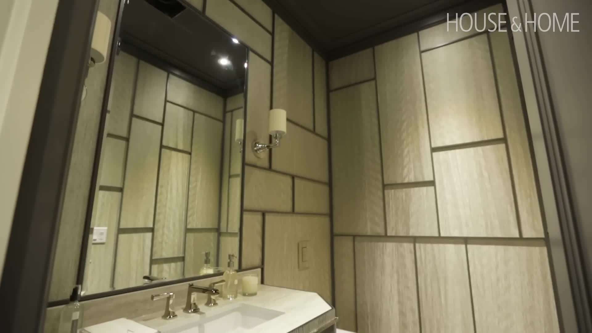 A wallpaper with bold geometric patterns