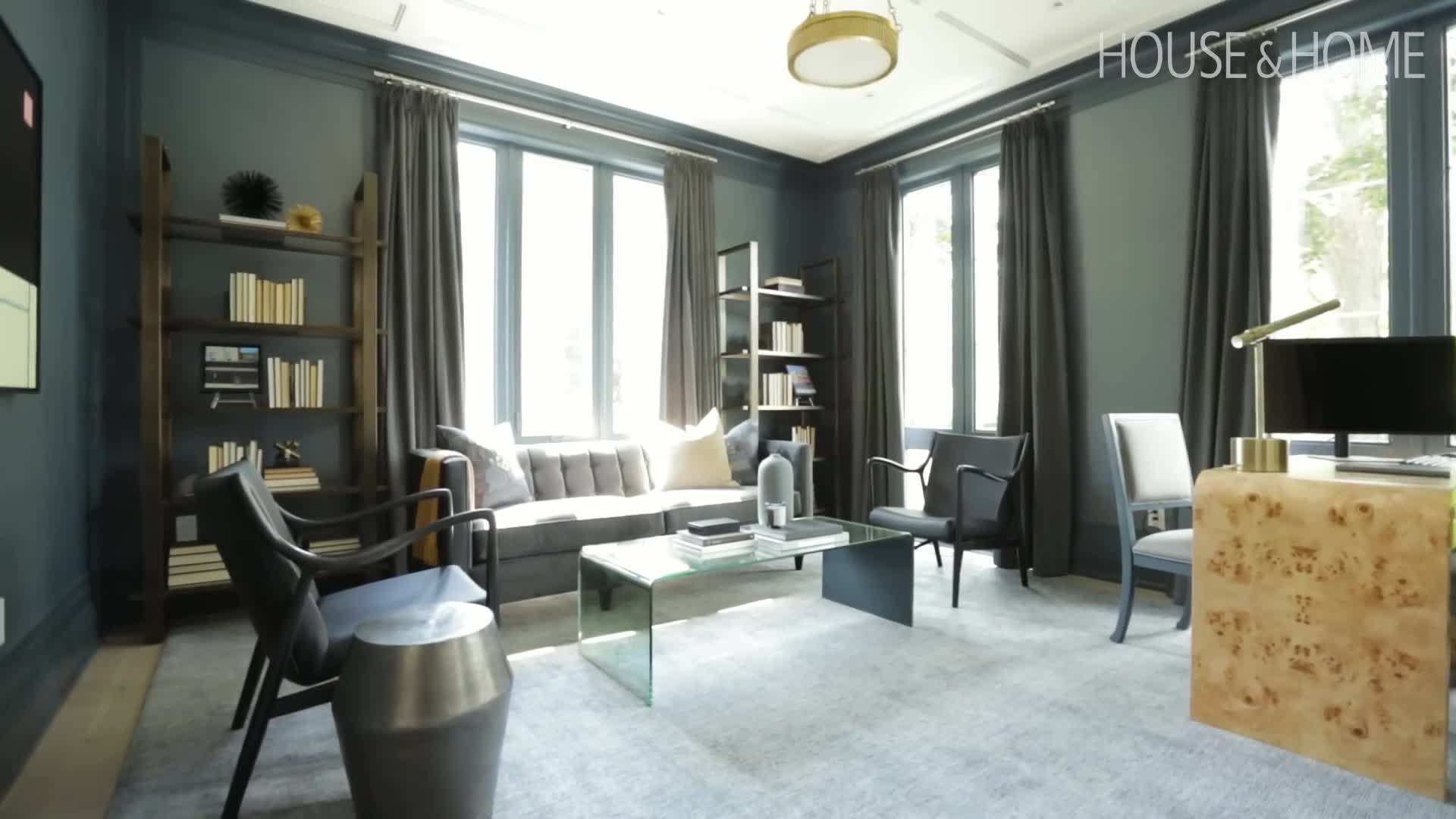 A velvet sofa with geometric patterns