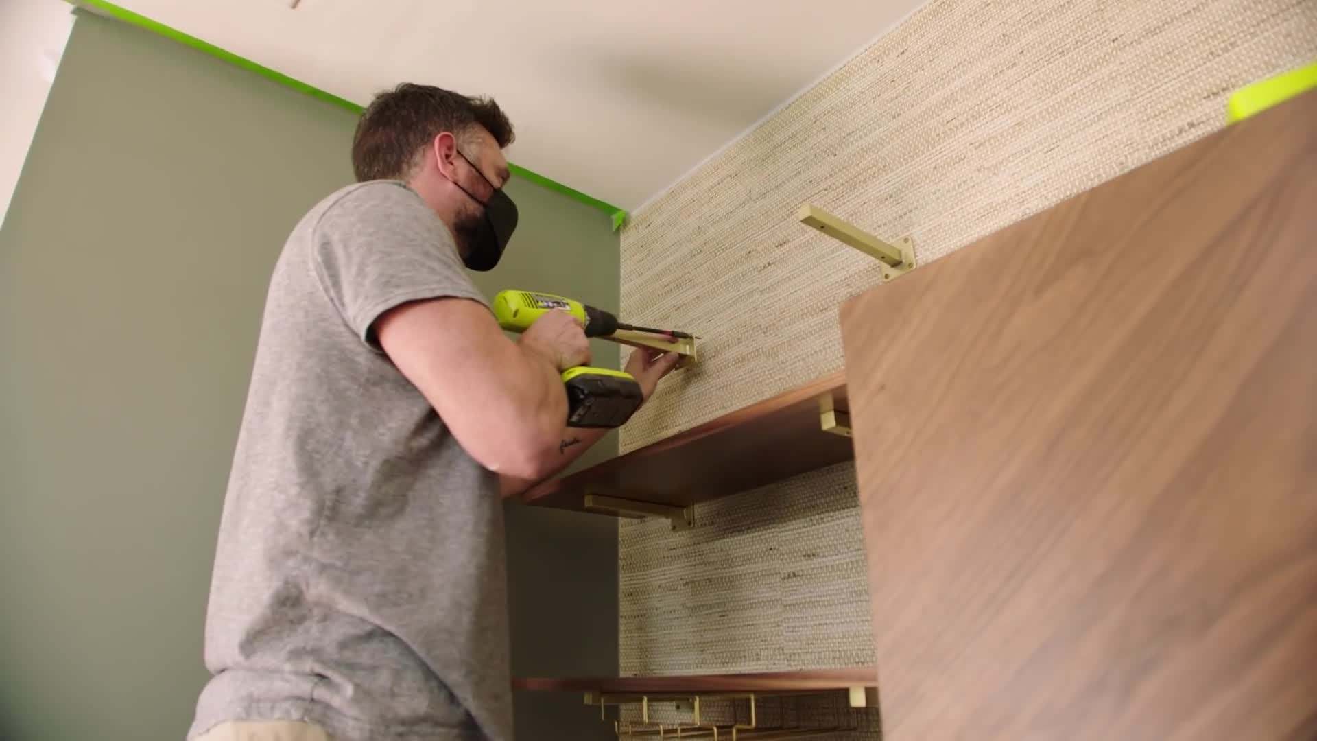 Installing Floating Shelves for Glassware Display