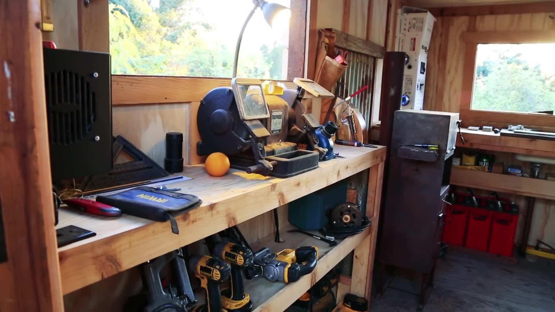 Interior of a beautifully designed tiny house on wheels