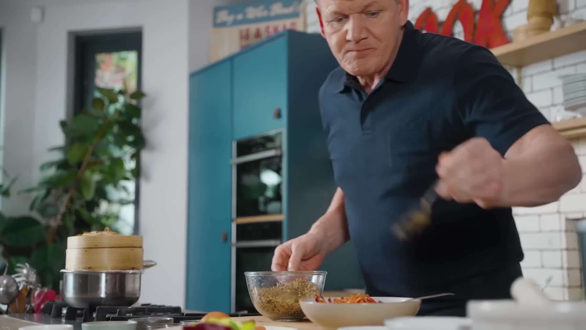 Brushing extra mojo sauce on the chicken