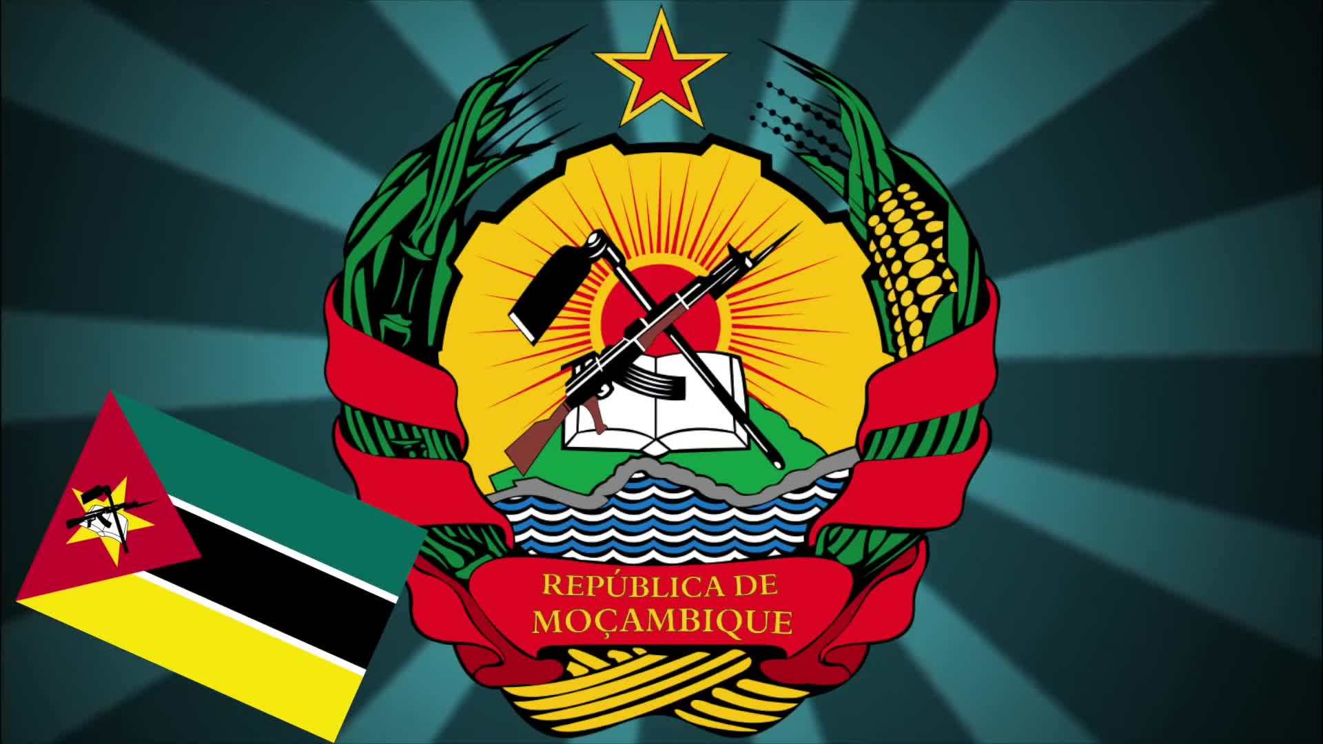 Mozambique flag waving proudly