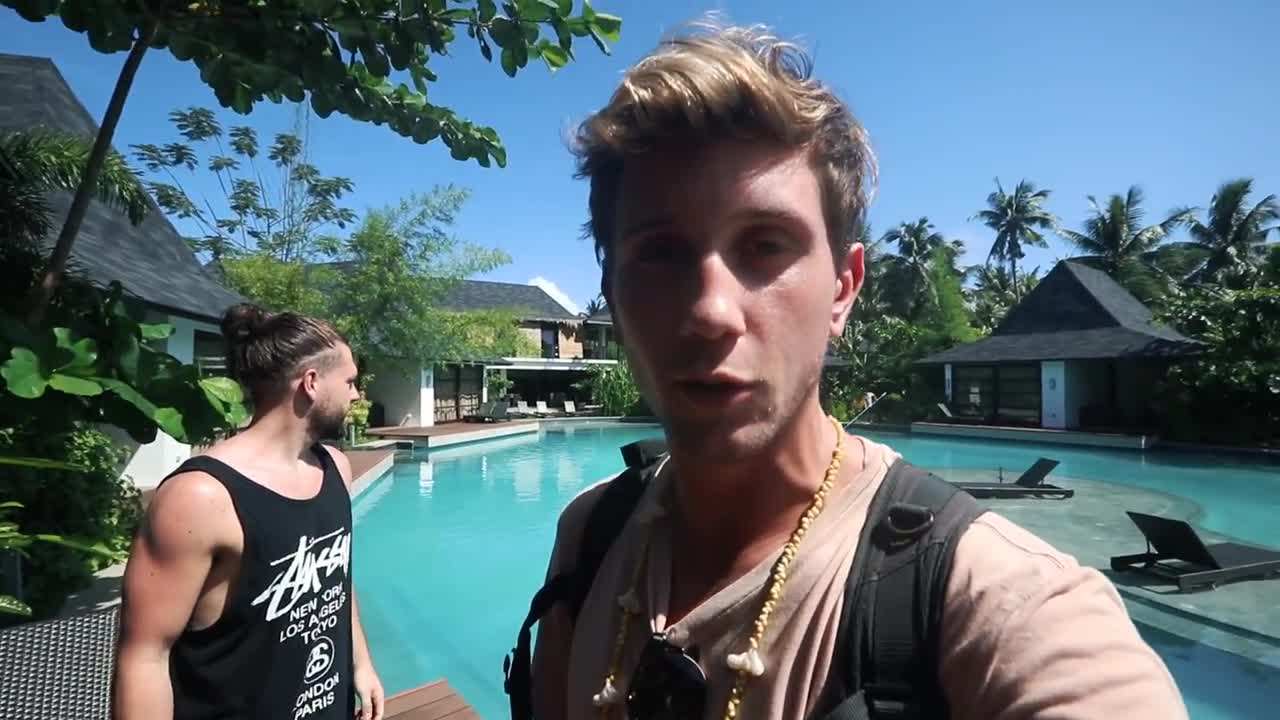 Jumping off the diving platform into the refreshing waters