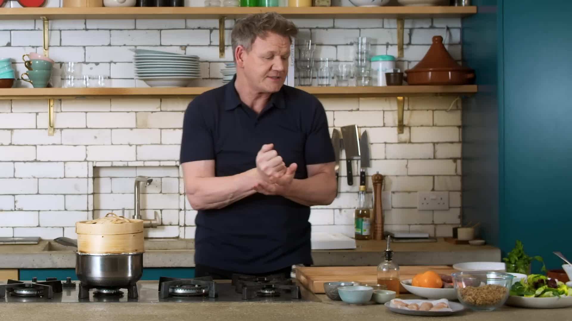 Blending the ingredients for the mojo sauce