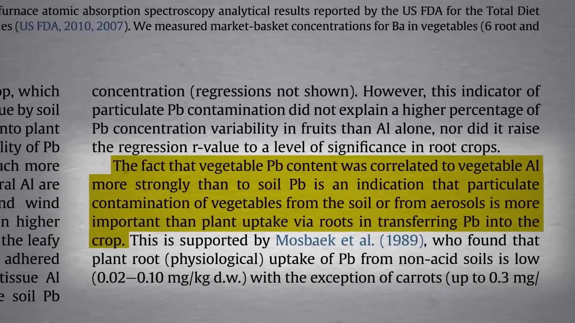 Sources of lead exposure in the food chain