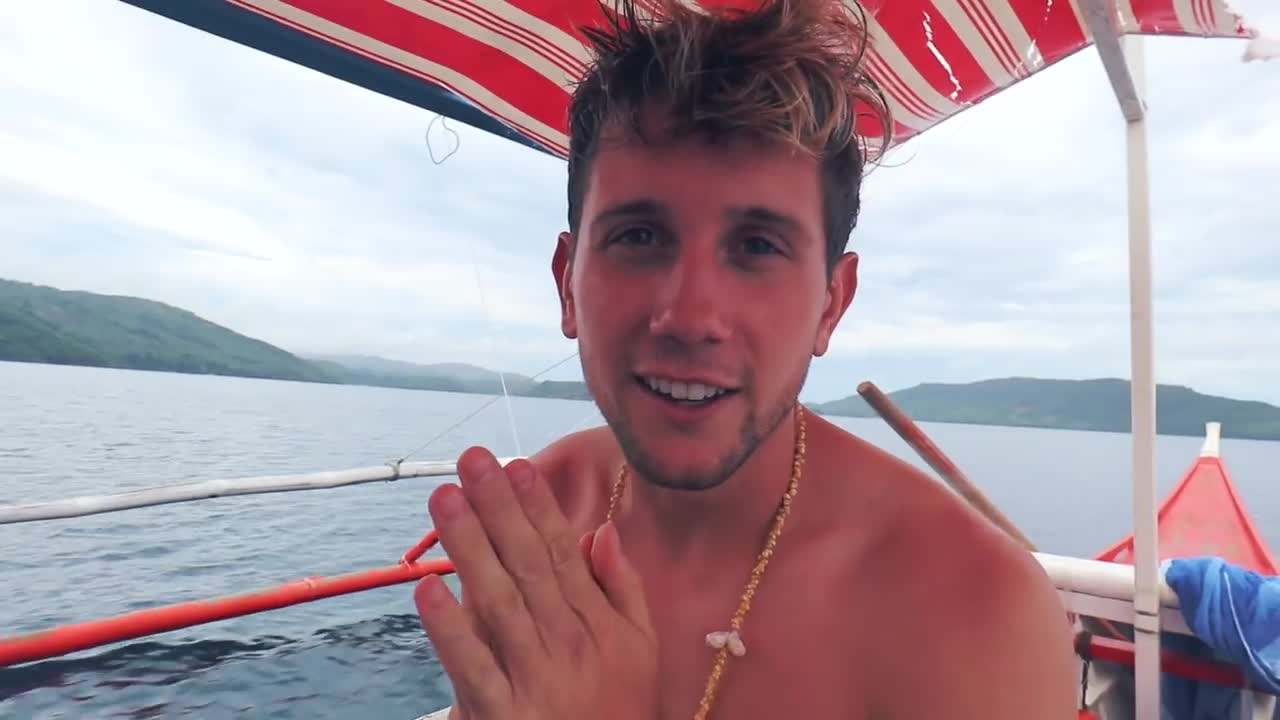 Catandayagan Falls flowing into the ocean