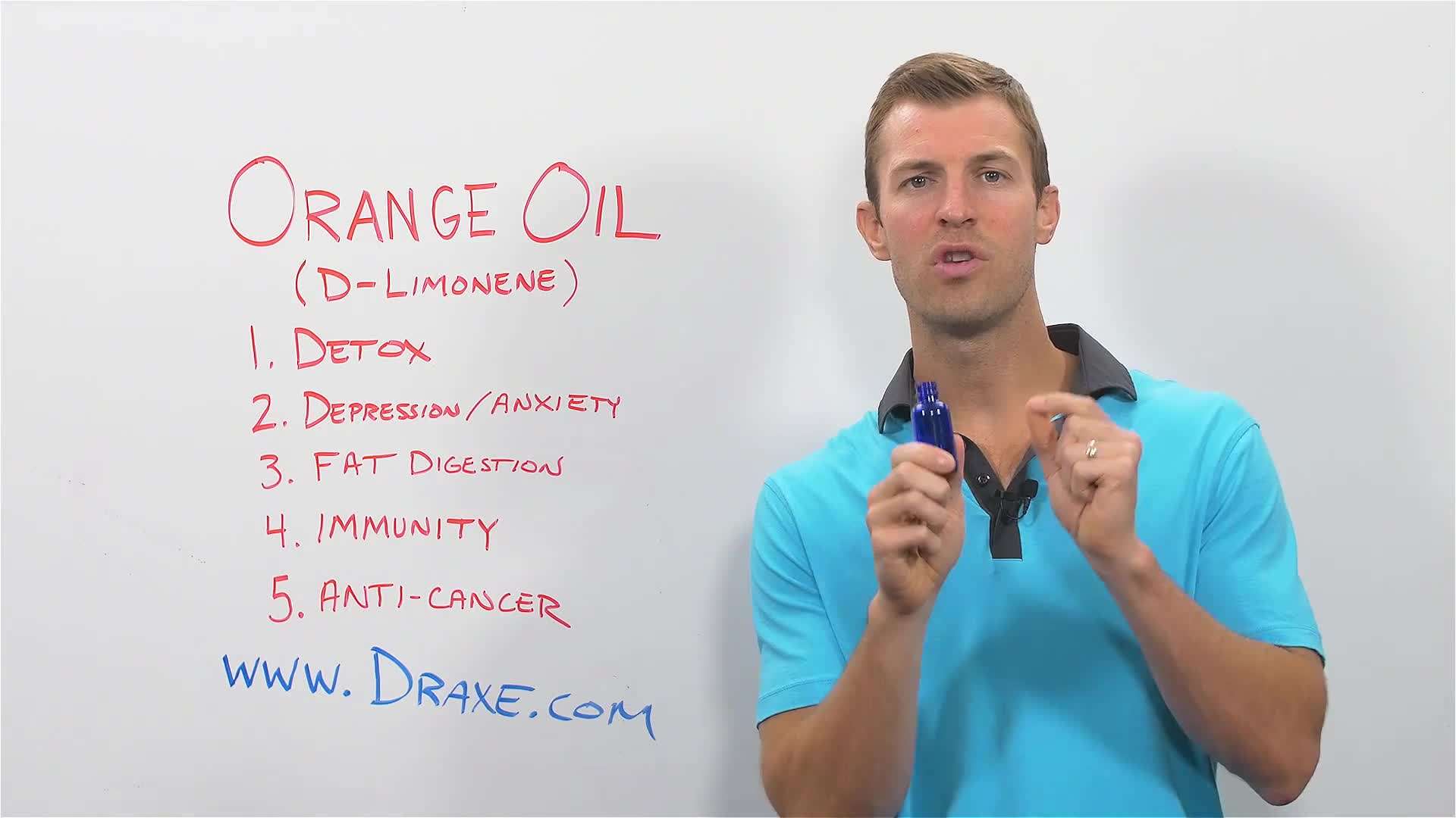 Orange essential oil in a smoothie