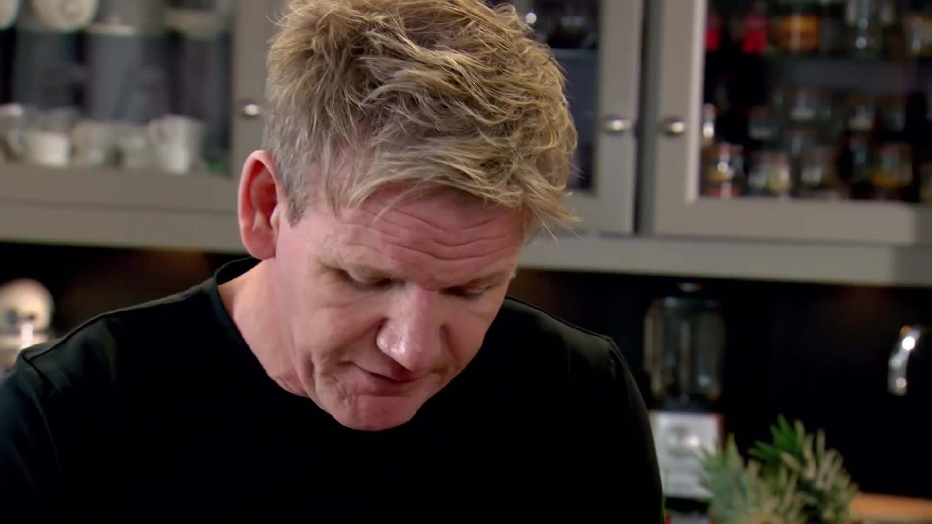 Gordon Ramsay showcasing a vibrant vegan salad