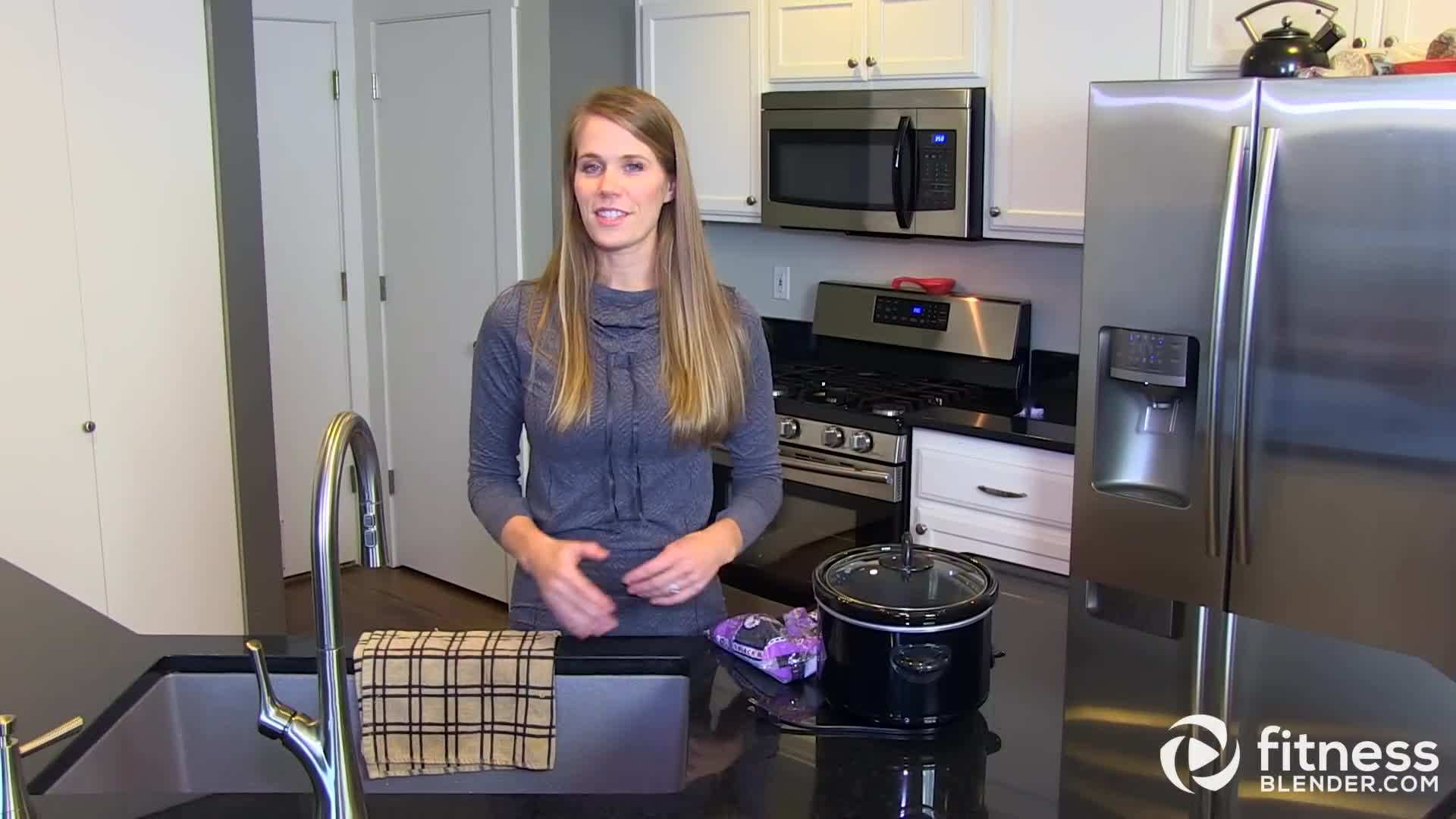 Slow cooker beans simmering in a pot