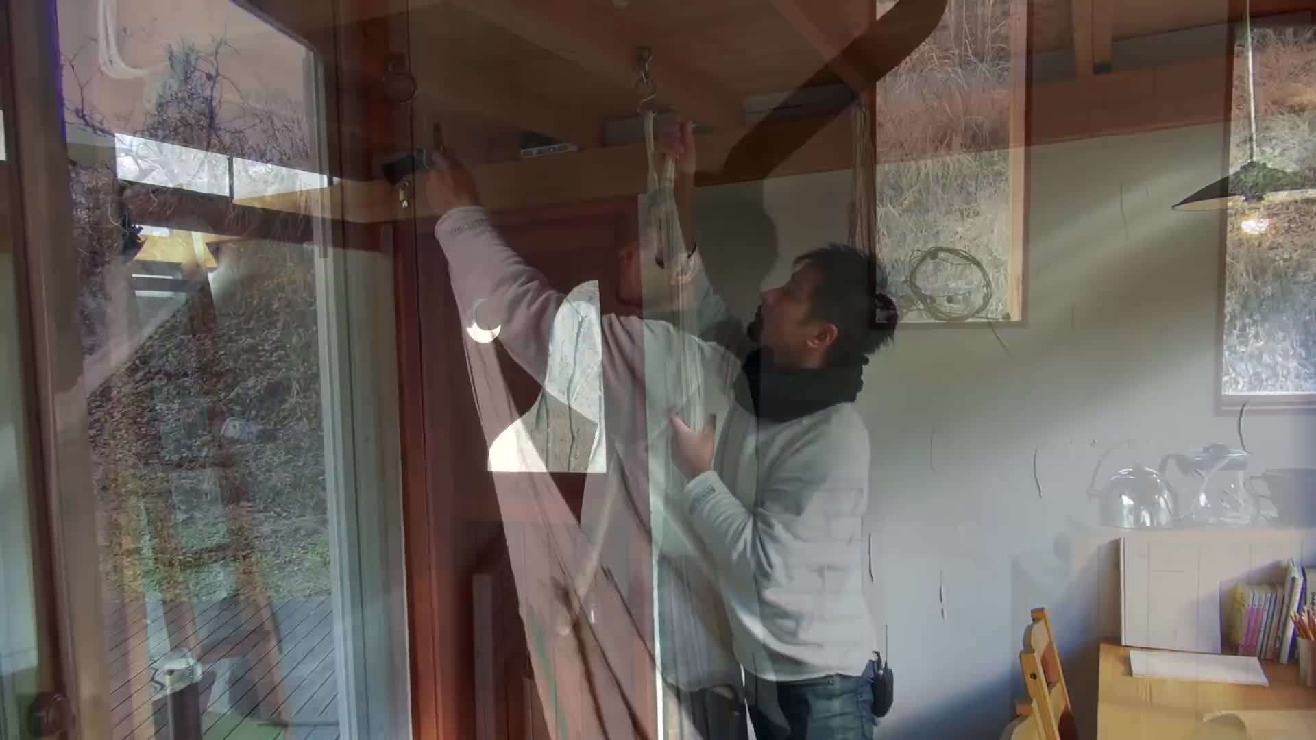 Sustainable design principles, such as rainwater harvesting, are integrated into the cabin.