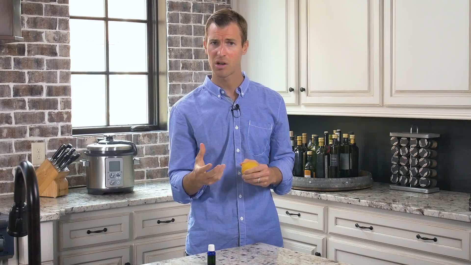 Lemon being added to a salad