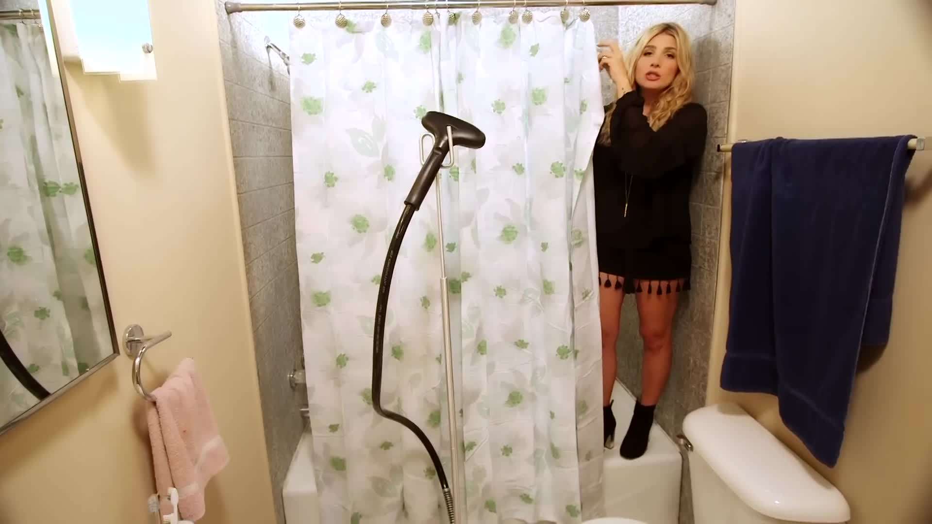 New shower curtain and matching towels