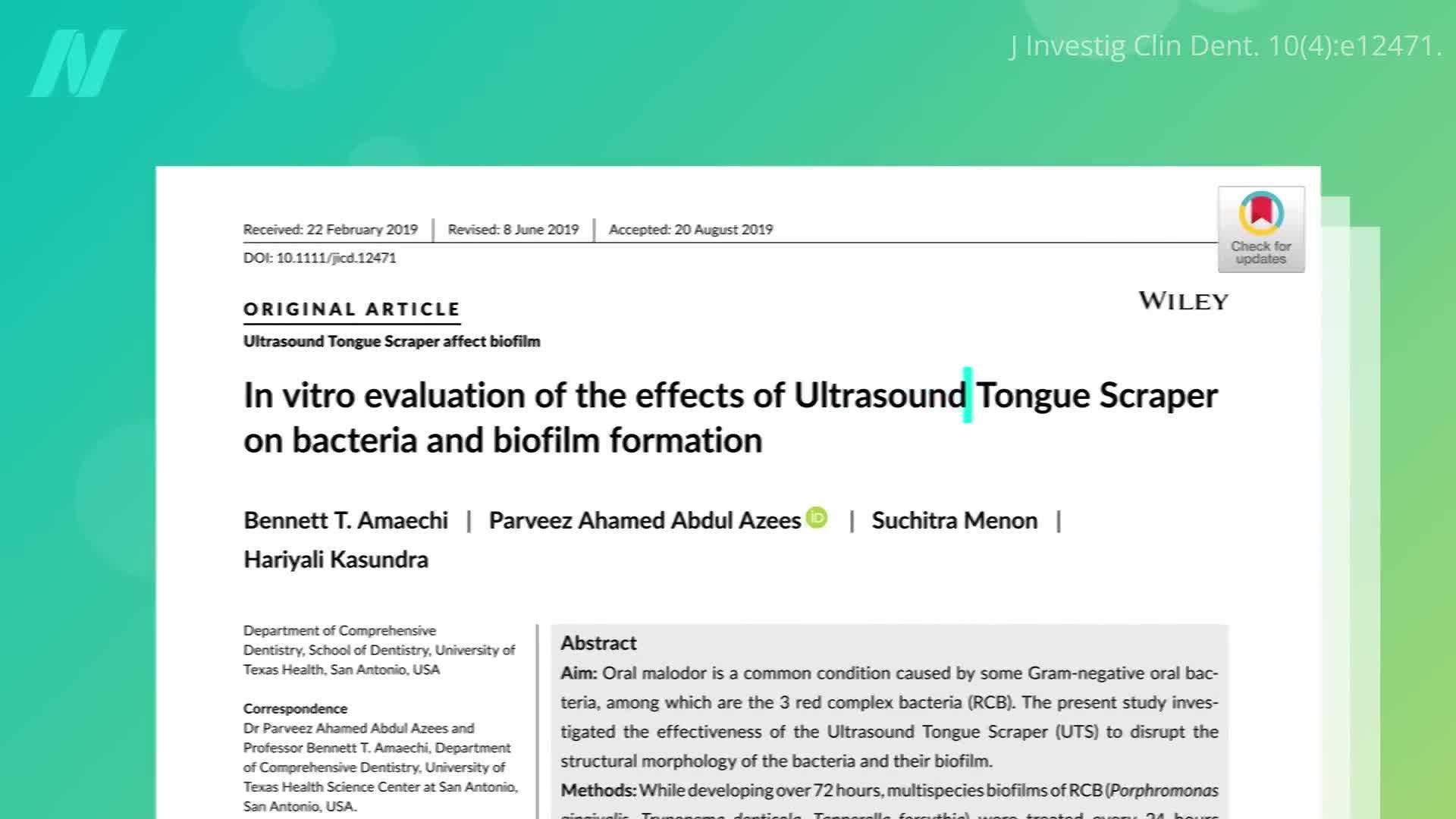 Cleaning the top surface of the tongue