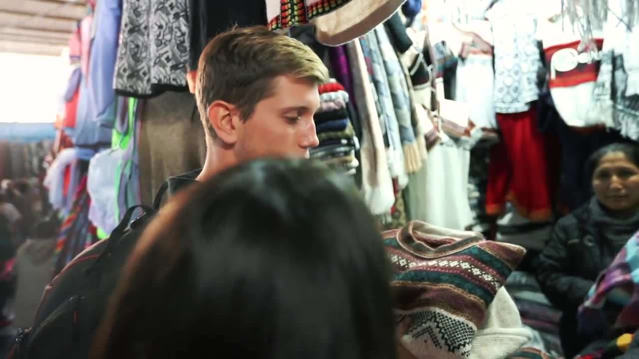 Colorful textiles and unique souvenirs at the market