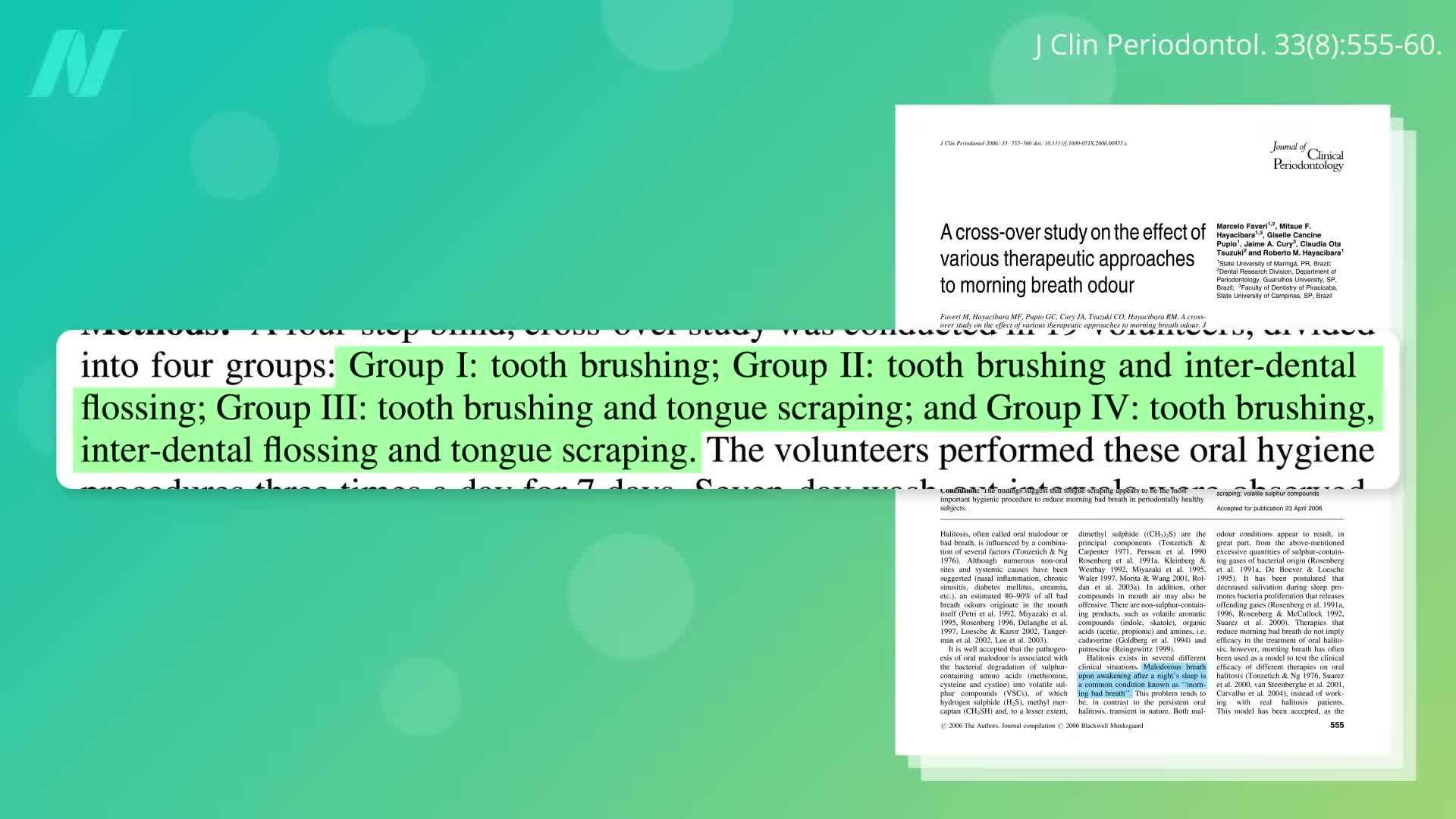 Tongue scraping is slightly more effective in reducing mouth odor