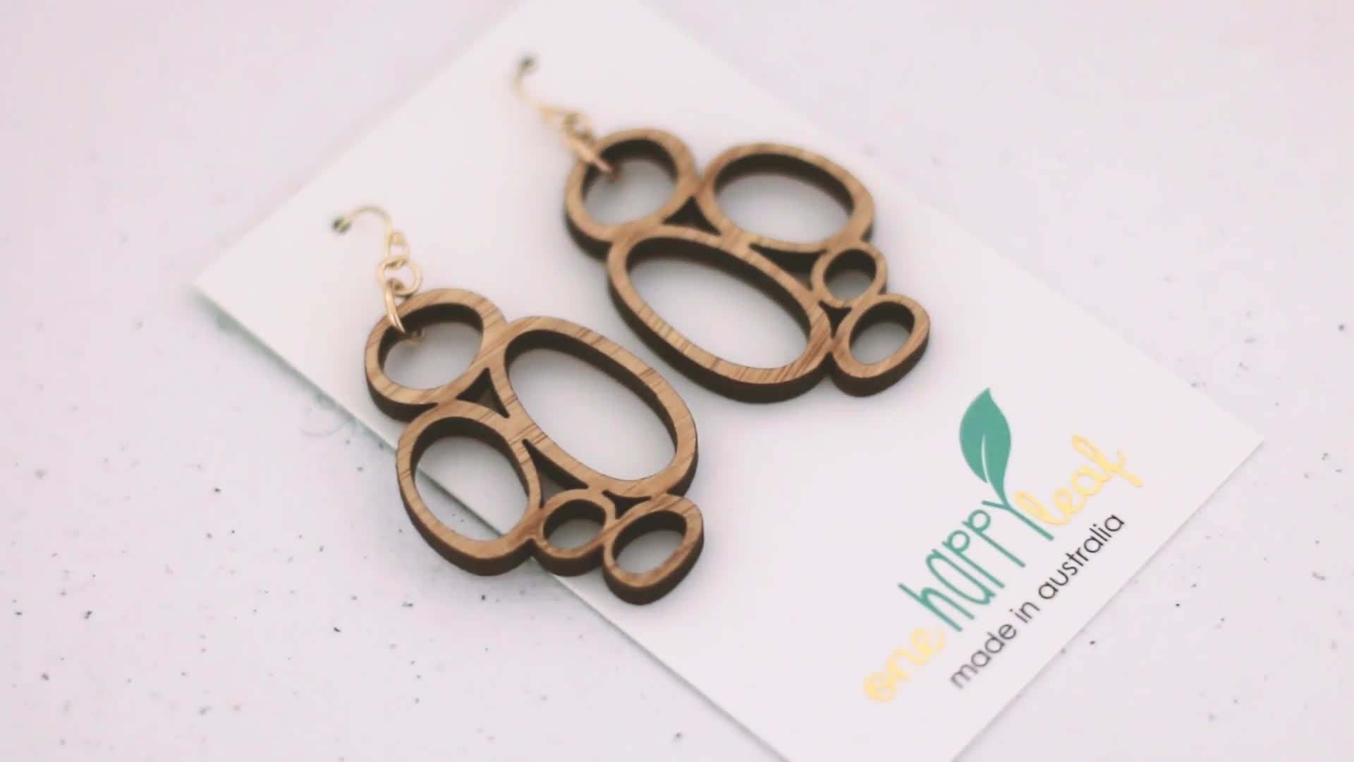 One Happy Leaf bamboo earrings