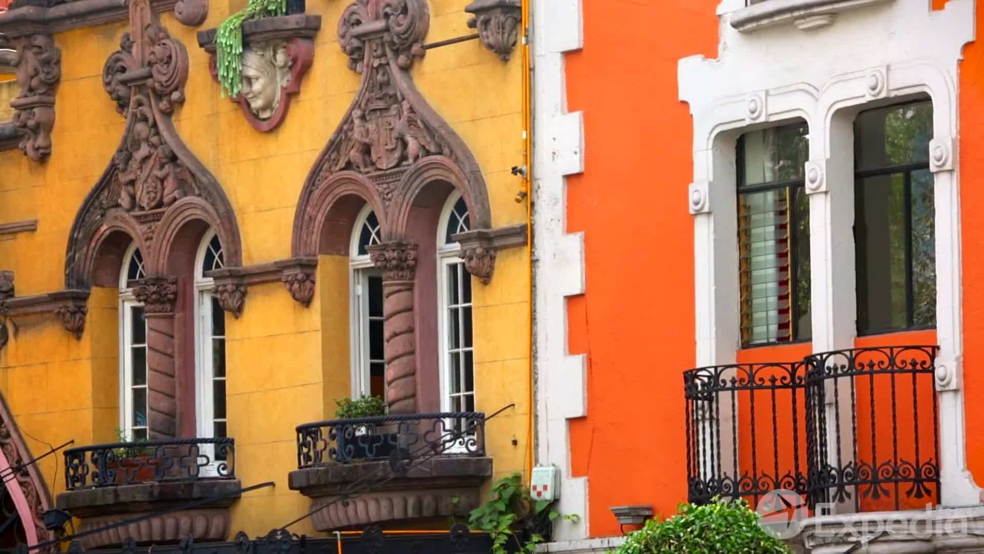 Colorful street in Mexico City