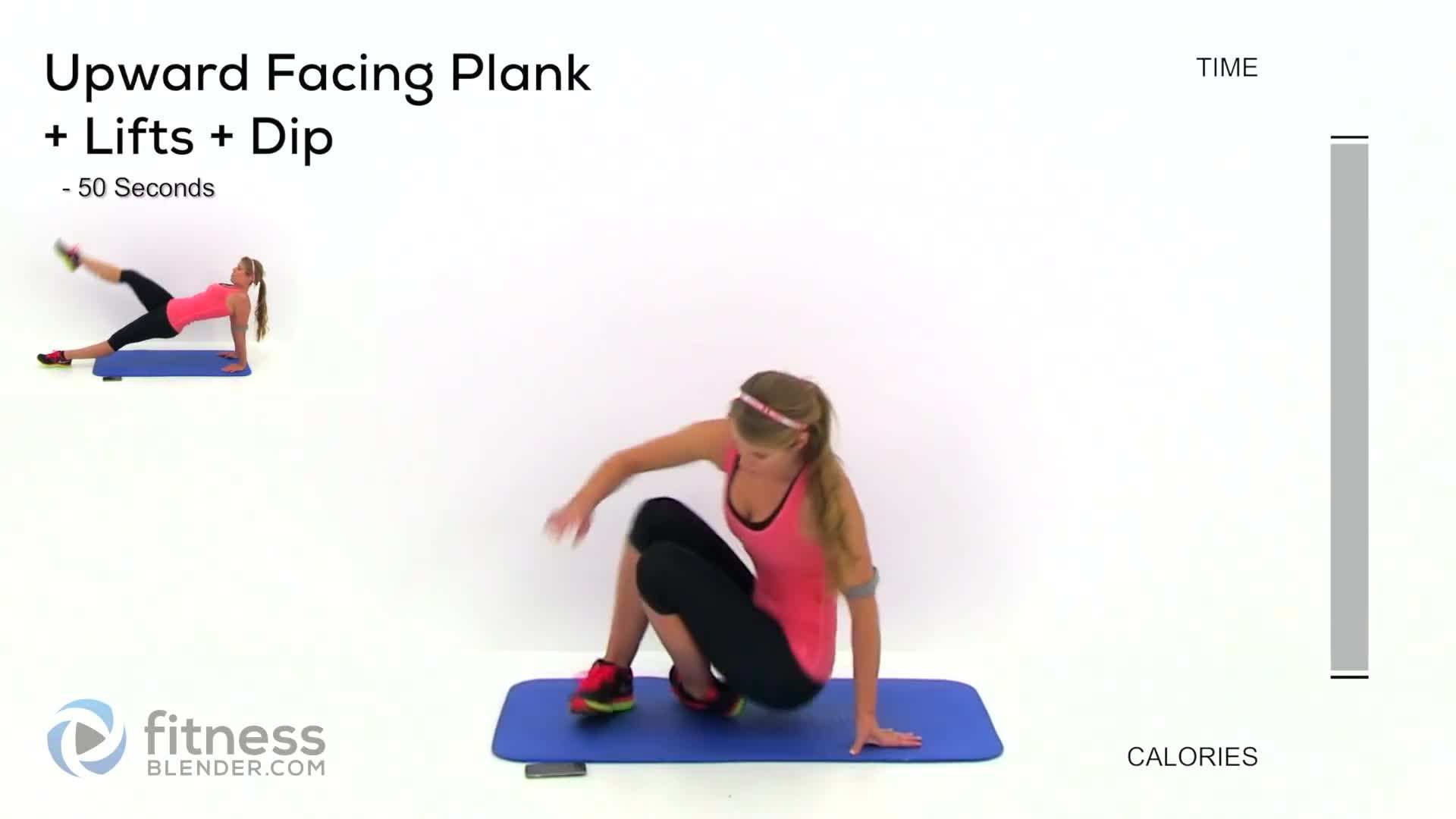 Upward Facing Plank with Leg Lift and Dip