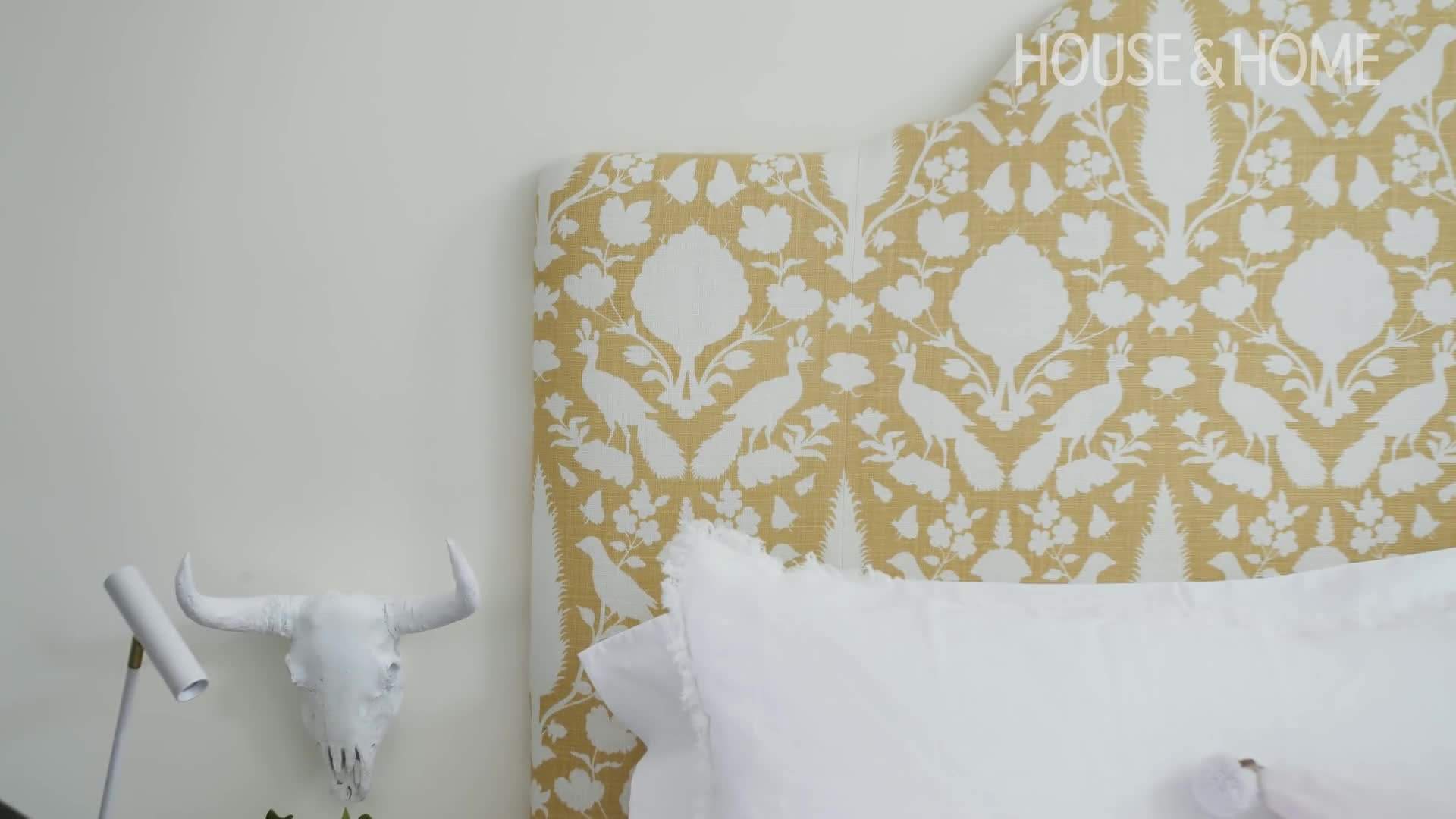 Indian-inspired headboard and mirror