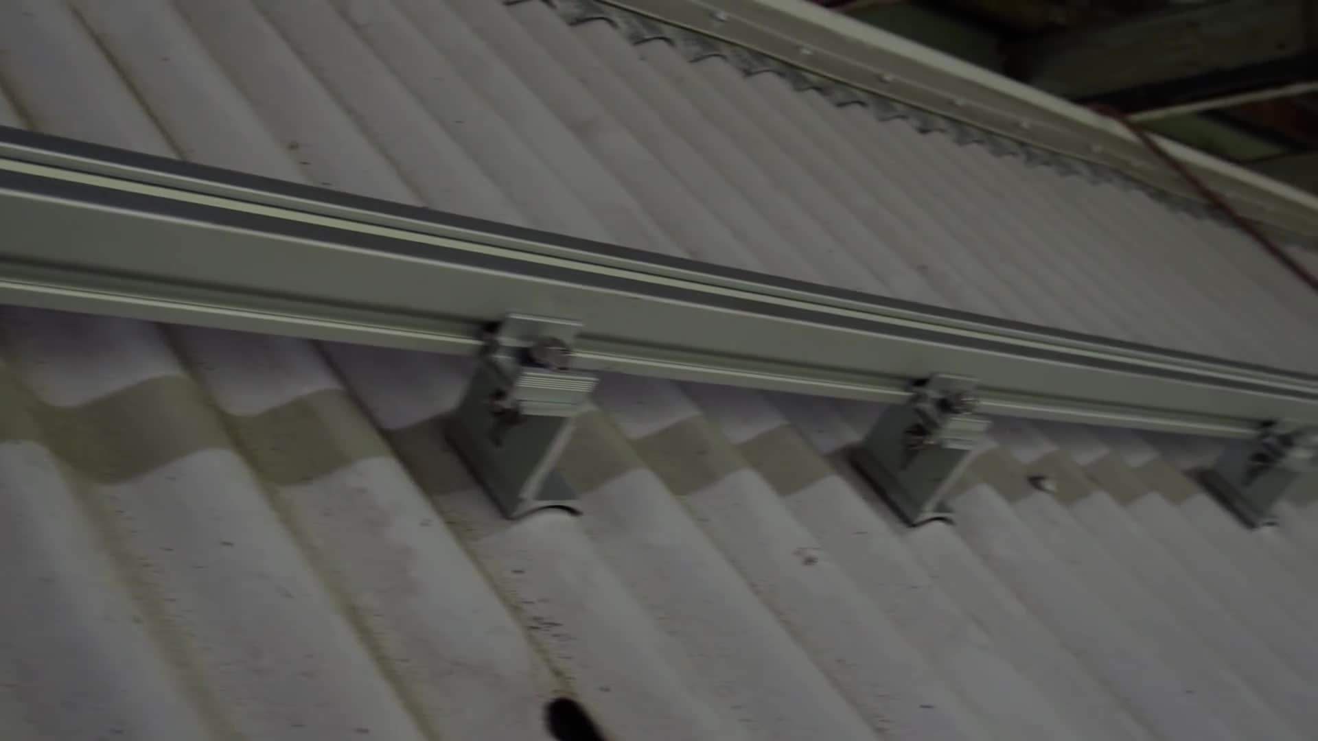 Positioning the rails for solar panel installation