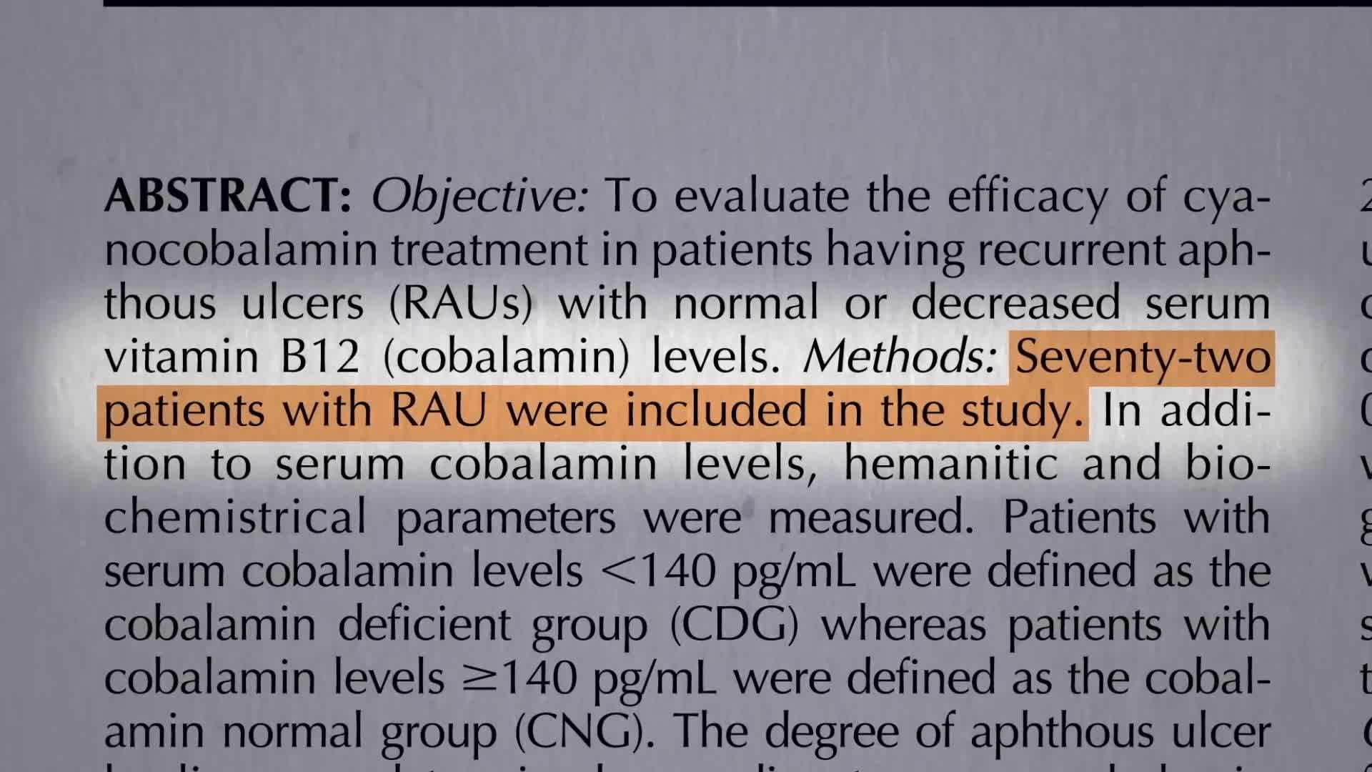 Sublingual B12 supplements are effective in treating canker sores