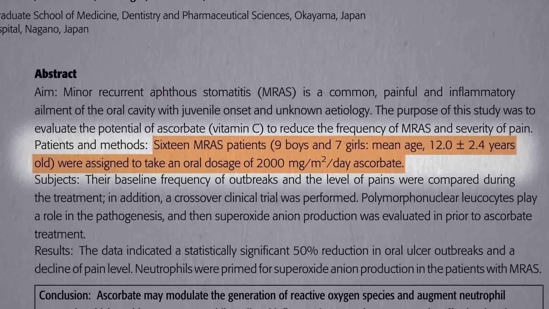 Vitamin C can help reduce canker sore frequency and severity