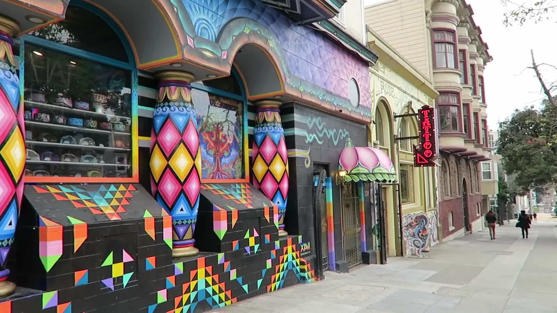 Colorful houses in the Summer of Love district