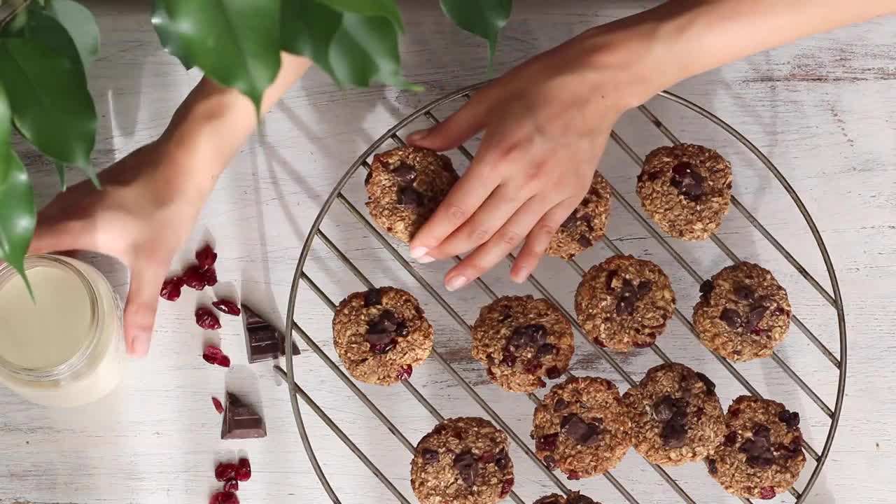 Soft and Chewy Peanut Butter and Chocolate Oatmeal Cookies