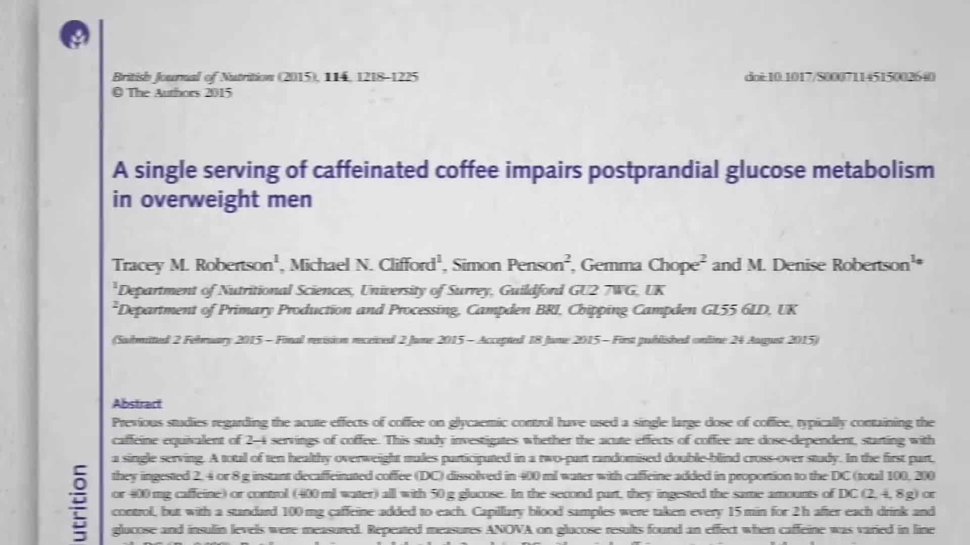 Effects of Coffee Roasts on Blood Sugar Levels