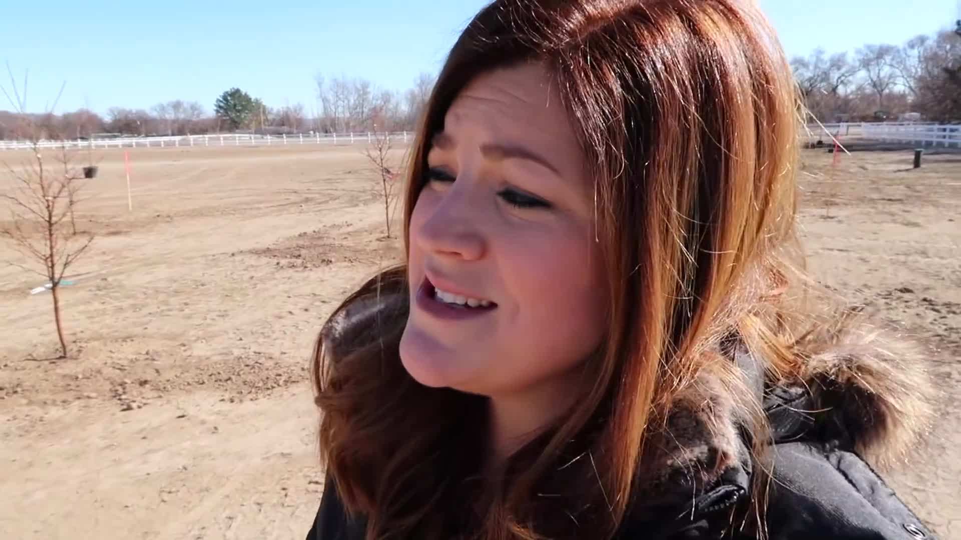 Demonstration of applying the spray on the ground around the trees