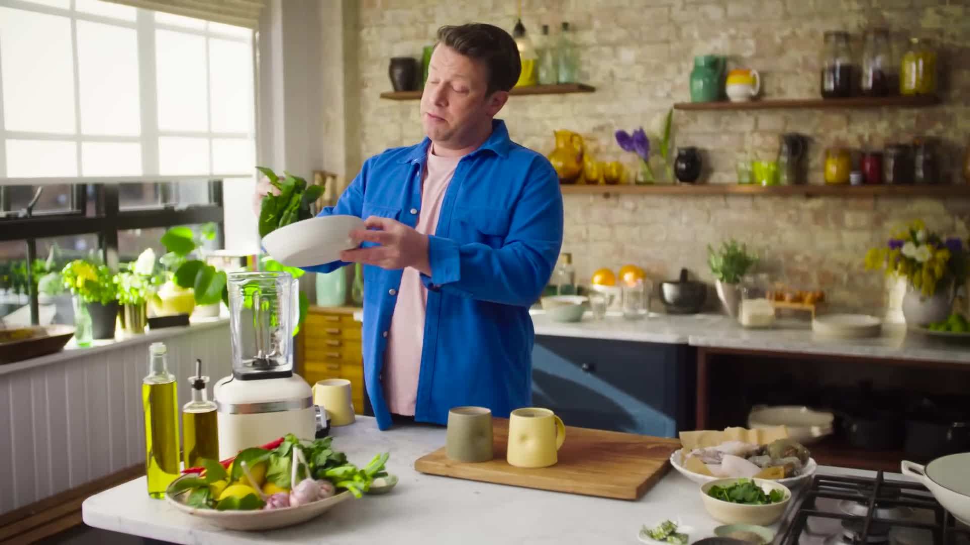 Showcasing the ingredients for the herby green rice