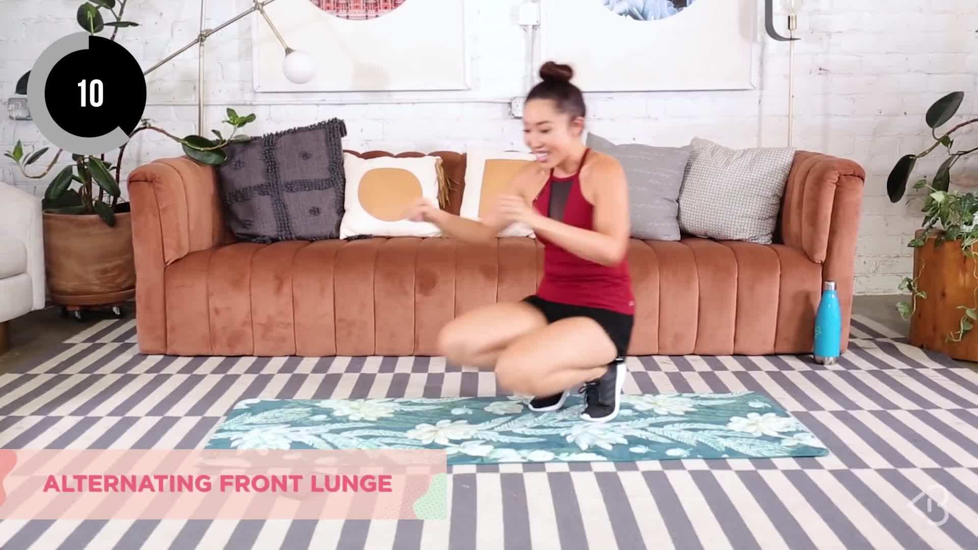 Illustration of alternating front lunges