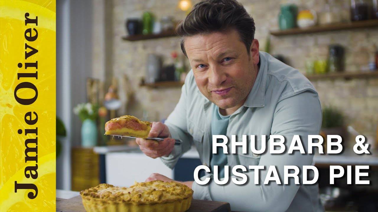 Rhubarb and Custard Tart Recipe | Jamie Oliver