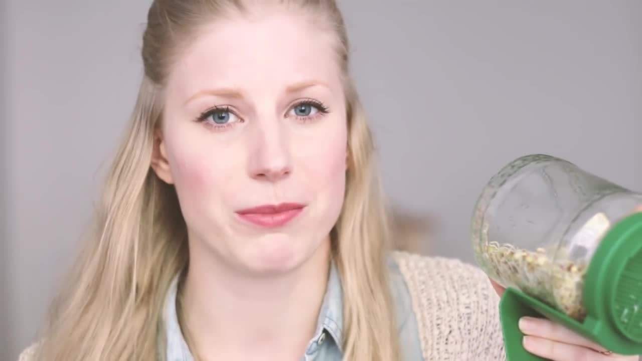 Visual representation of the sprouted seeds in a jar