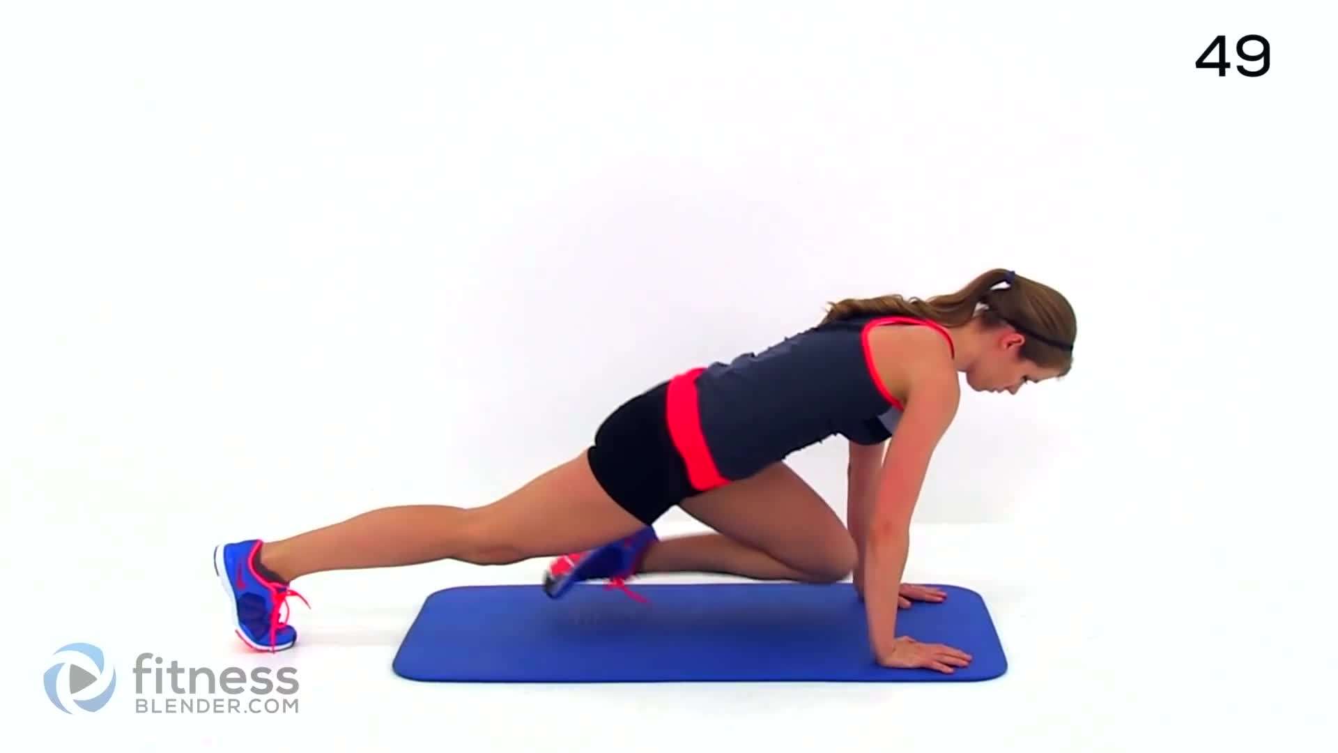 High push-up position with knee circles