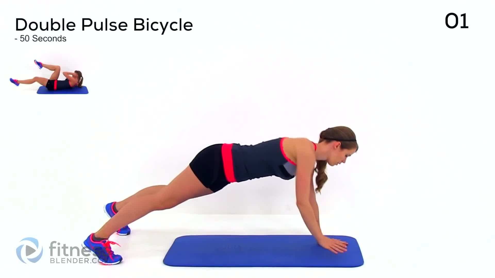 Double pulse bicycle crunch