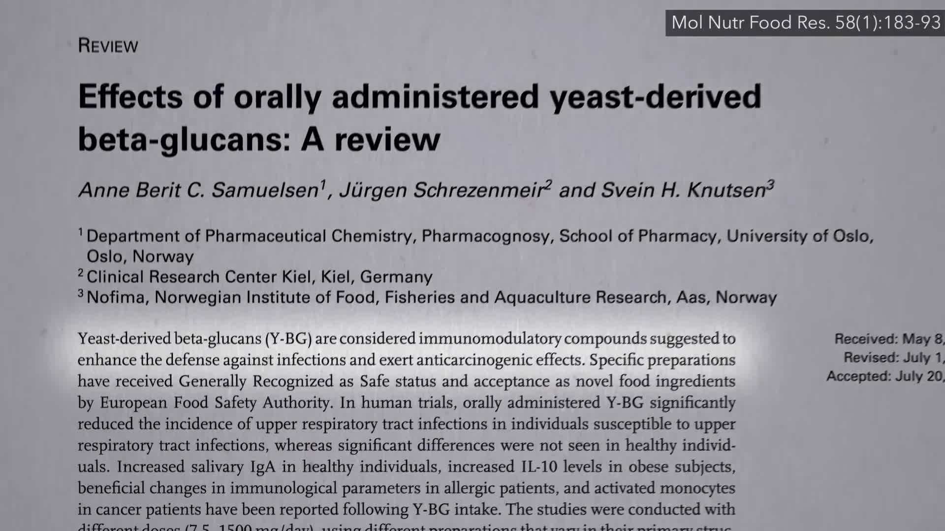 Beta-Glucans and Immune Function