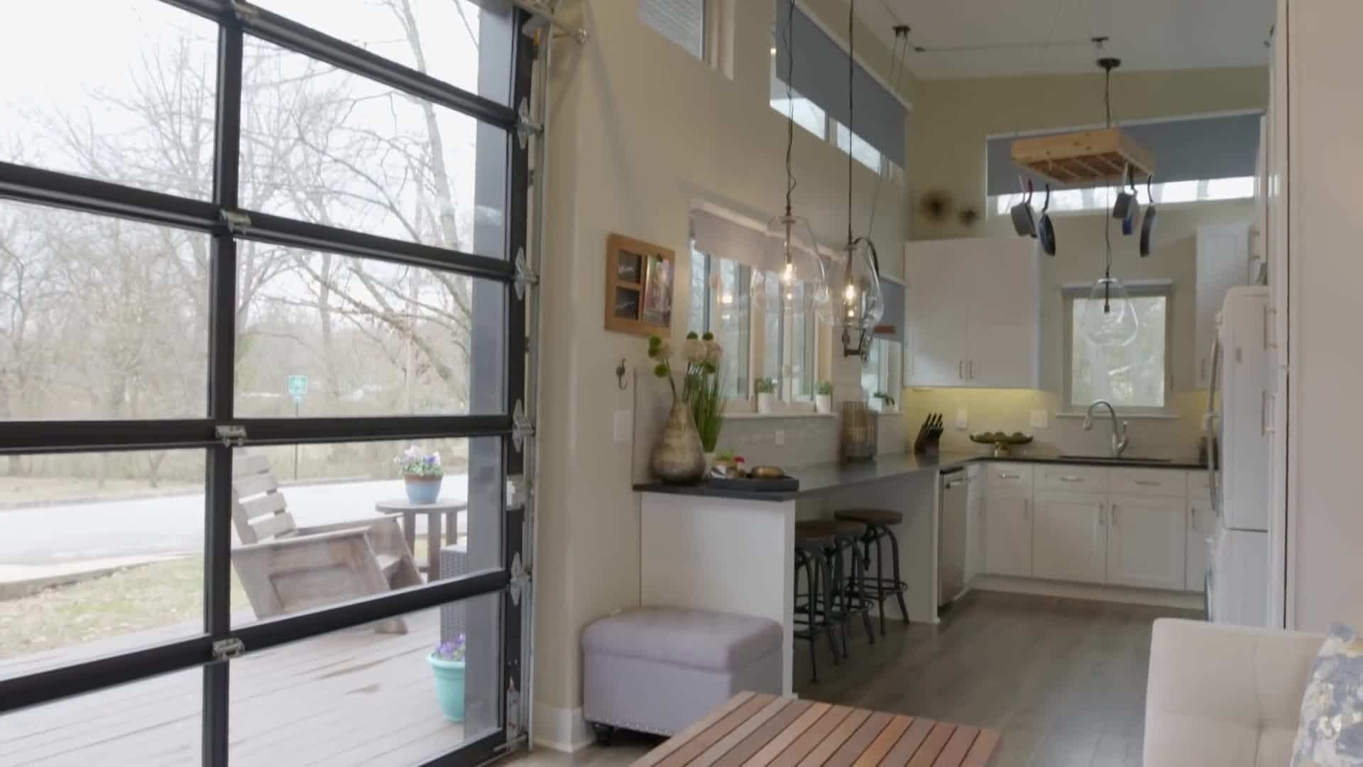 Spacious Interior with Garage Door