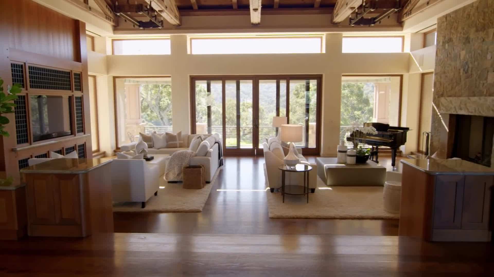Grand Living Room with Floor-to-Ceiling Windows