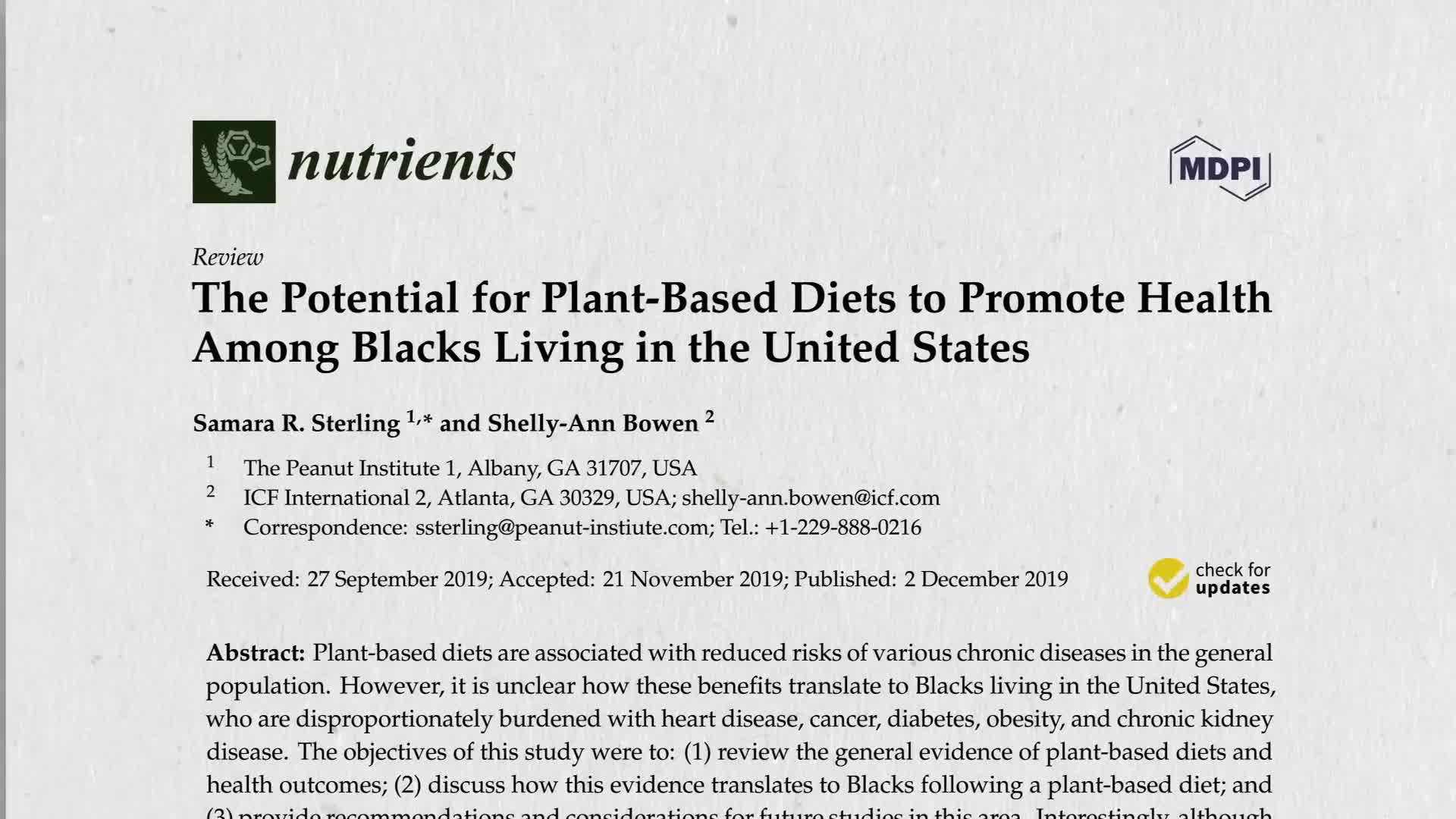 Benefits of Plant-Based Diet for African Americans