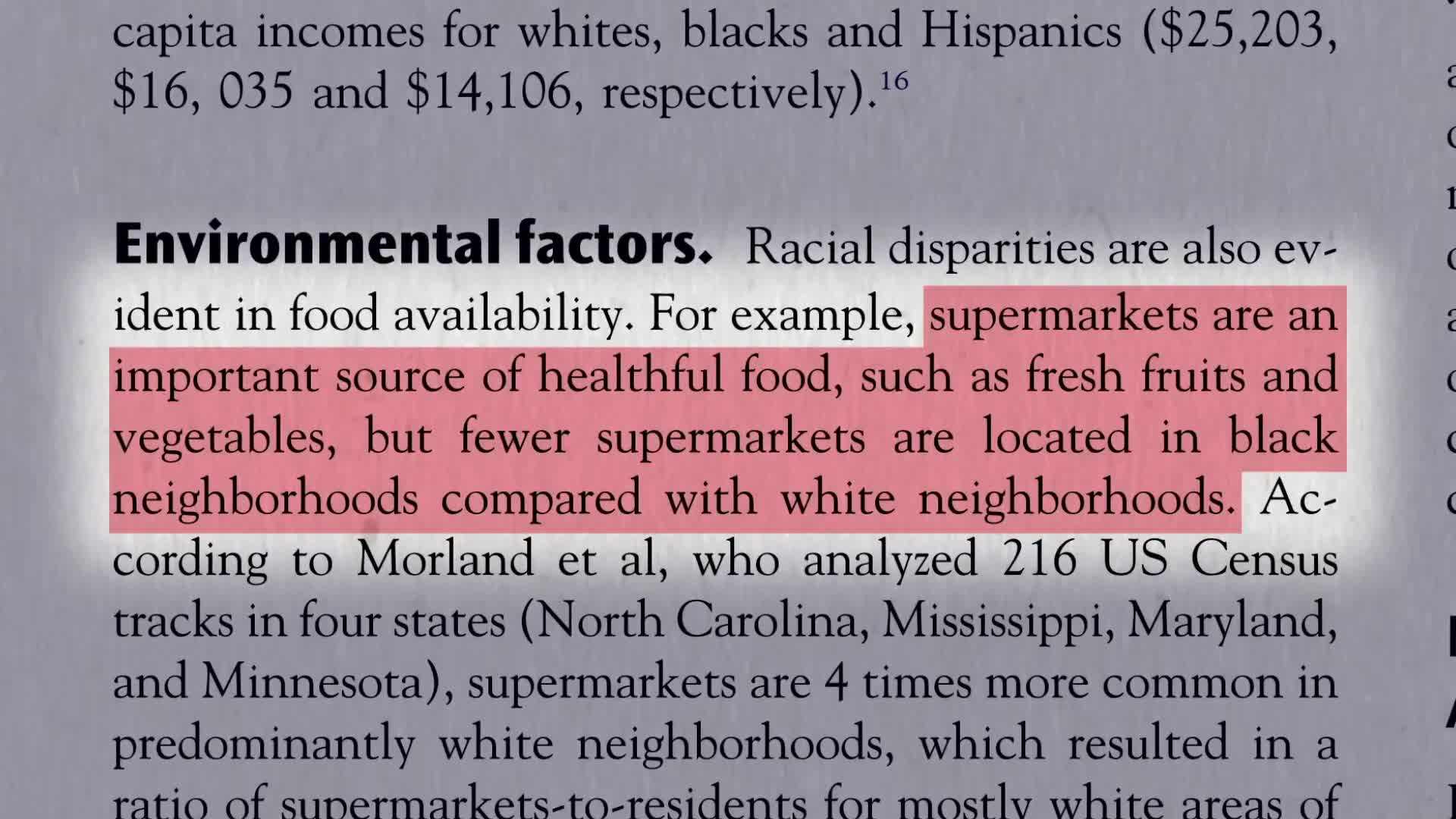 Limited Access to Supermarkets