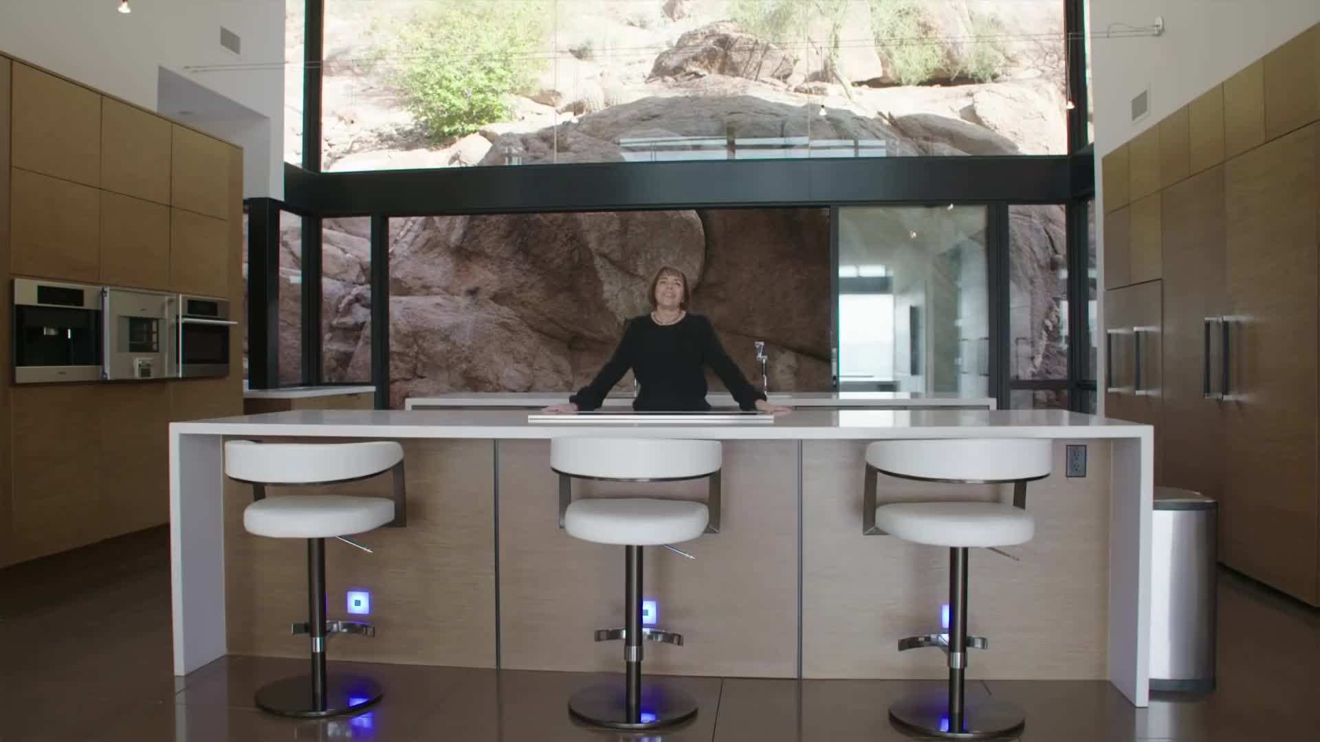 Negative Edge Pool and Glass Electronic Doors