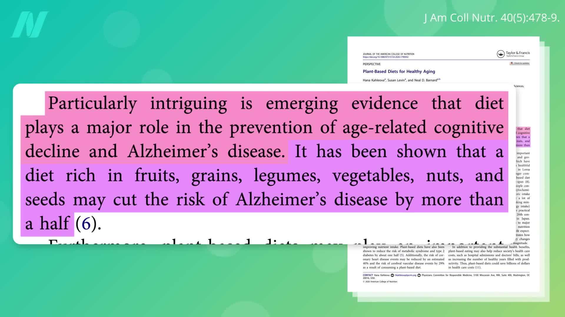 Preventing Alzheimer's with Diet