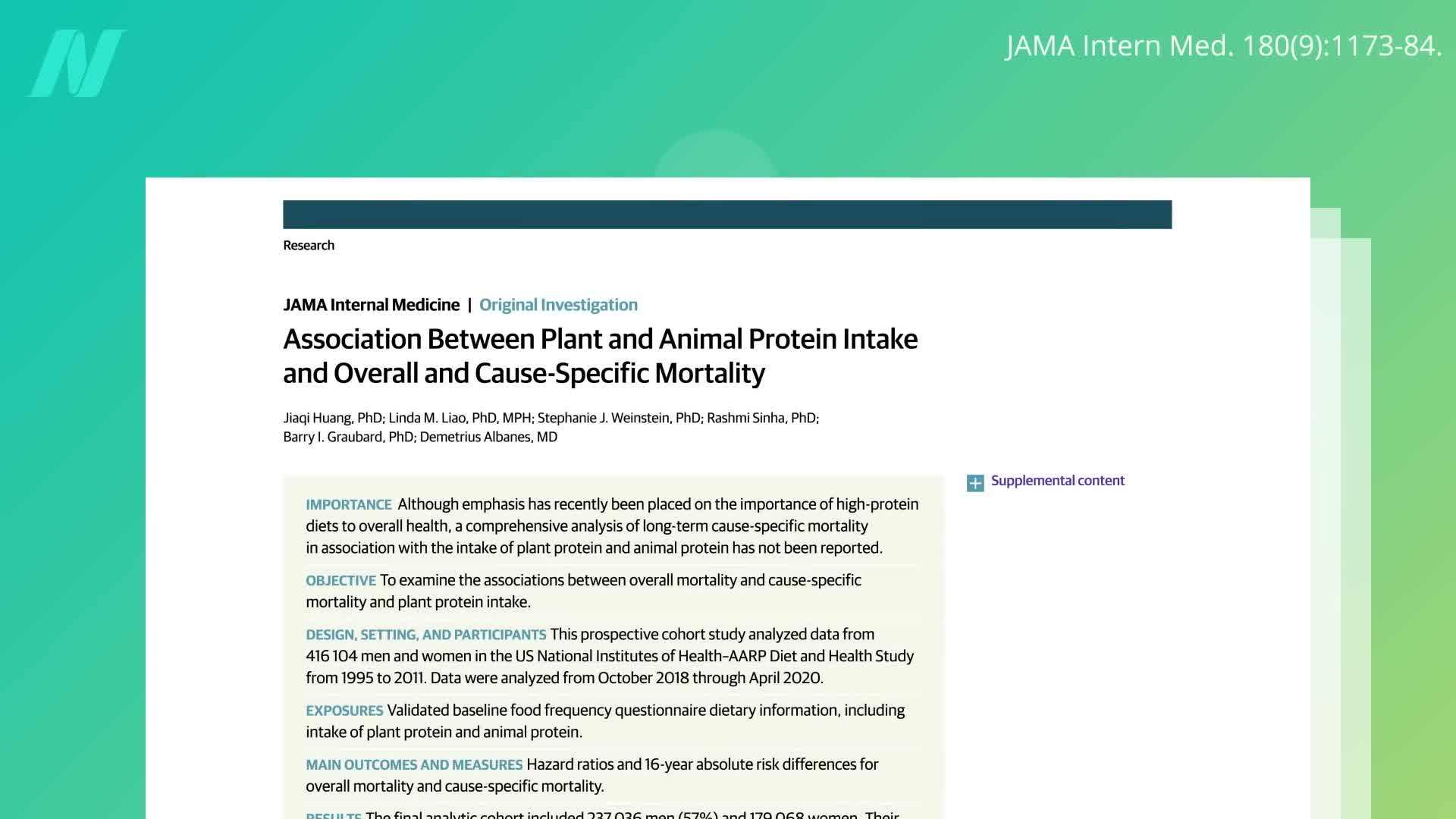 Impact of Plant-Based Protein on Aging