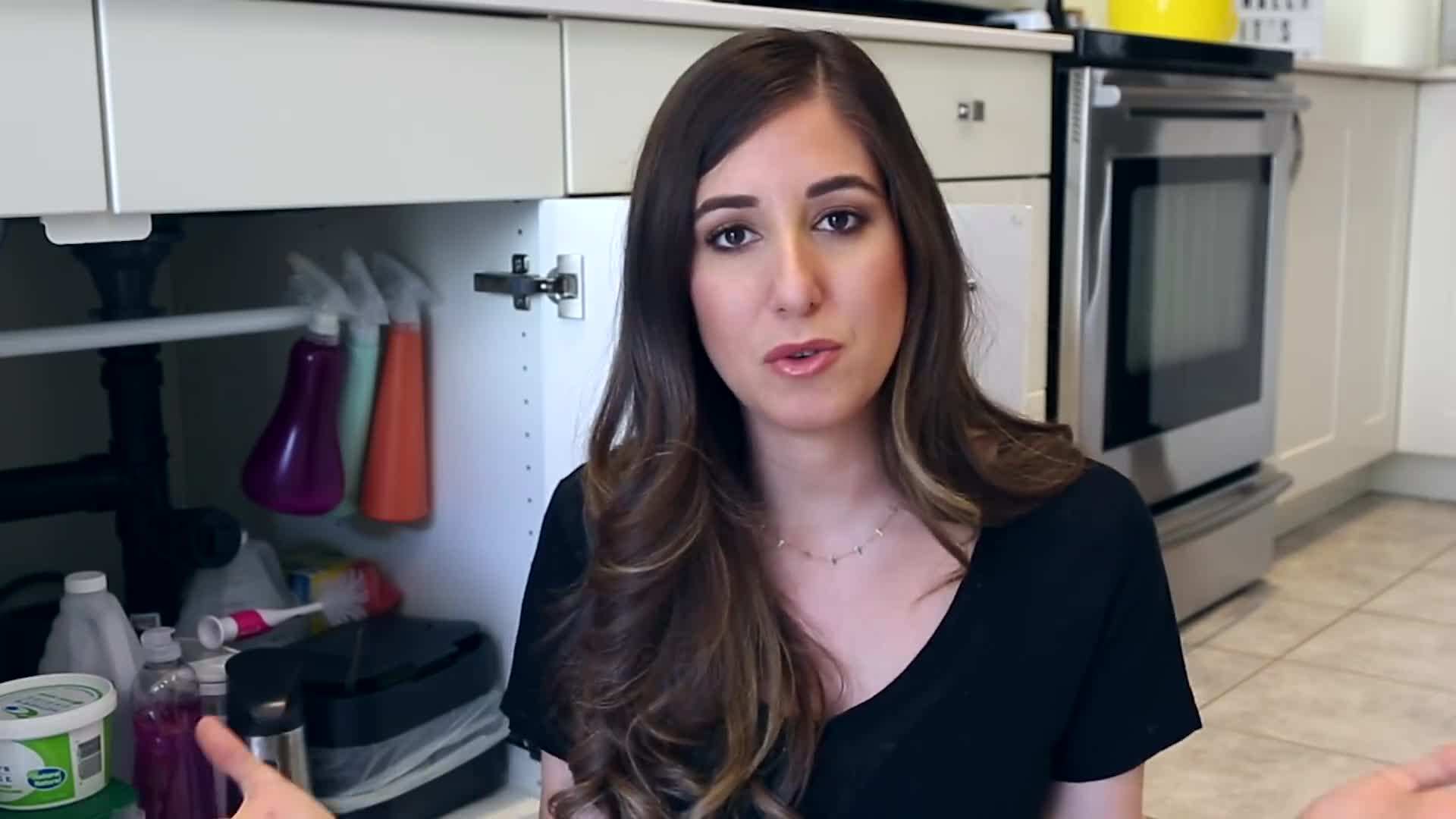 Plastic storage containers for organizing cleaning products