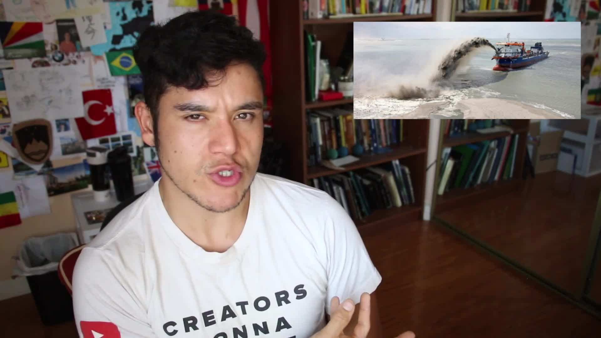 Artificial islands created using excess materials