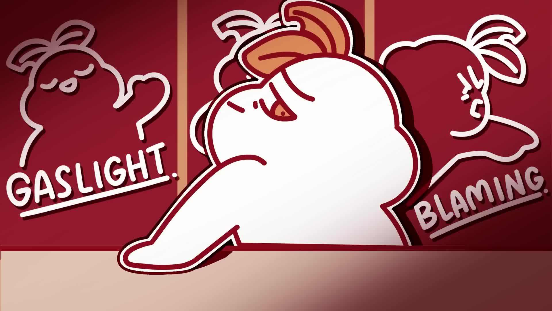 Illustration of a conversation being dominated by a narcissist